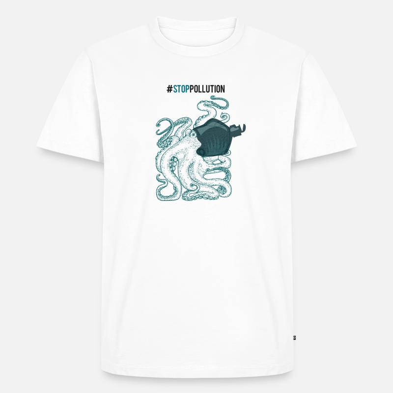 Stop Pollution - Männer Premium Bio T-Shirt - Weiß