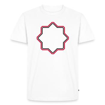 red star border frame text field write n - Men's Premium Organic T-Shirt - white - Front - Nico (187cm)