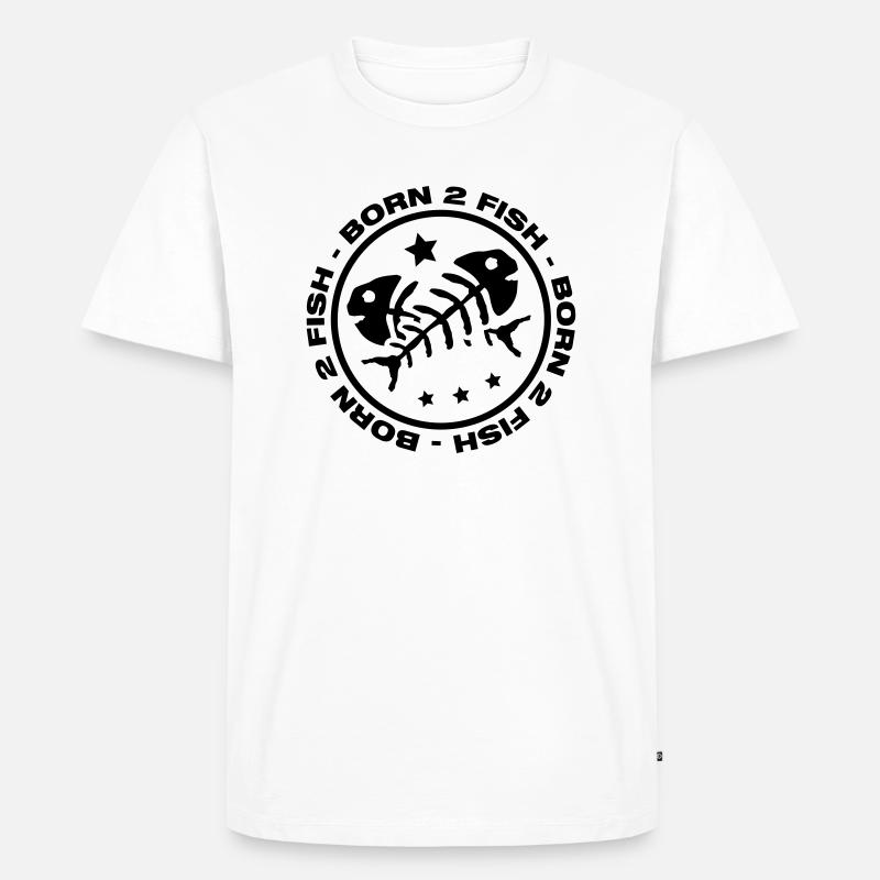 born_2_fish_aa1 - Männer Premium Bio T-Shirt - Weiß