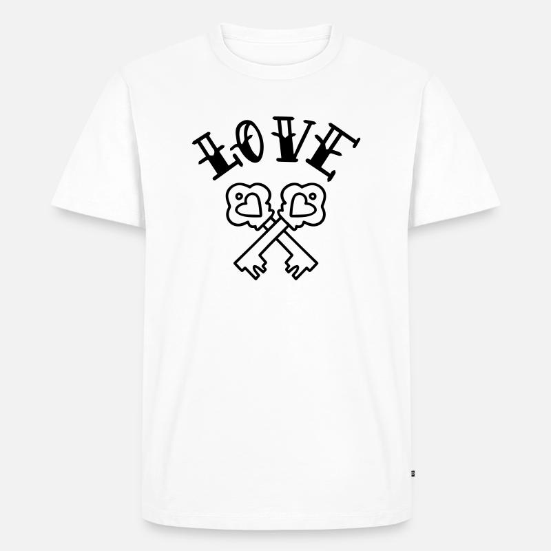 love - Männer Premium Bio T-Shirt - Weiß