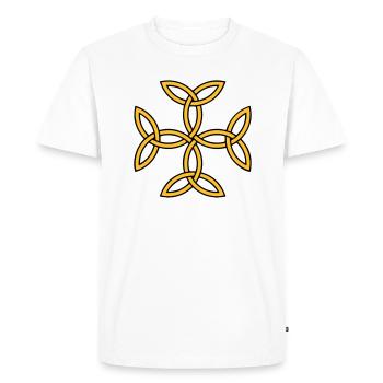 croix celtique nœud infini nœud sans fin tattoo - T-shirt Premium bio Homme - blanc - Devant - Nico (187cm)