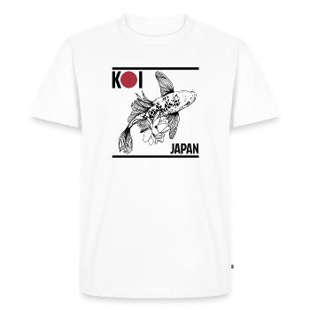 Tshirt drapeau Japon Tancho cadeau carpe Koi - T-shirt Premium bio Homme - blanc - Devant - Nico (187cm)