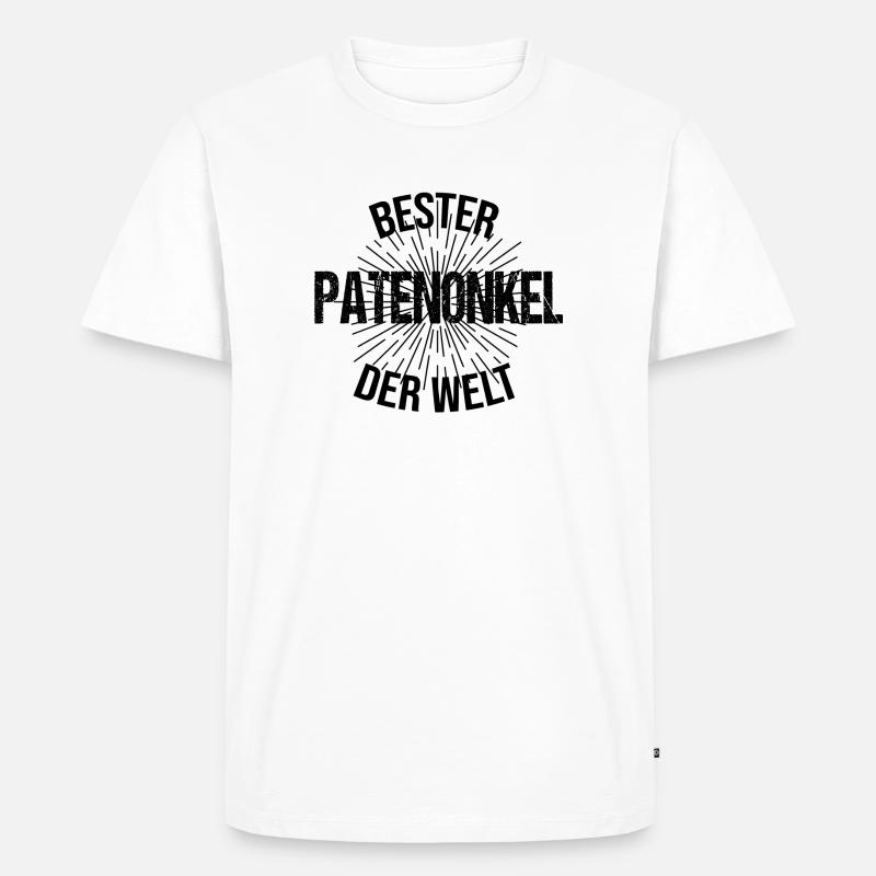 Bester Patenonkel der Welt Geschenkidee - Männer Premium Bio T-Shirt - Weiß