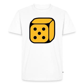 Dice With Number 5 (Five / 2C) - Men's Premium Organic T-Shirt - white - Front - Nico (187cm)