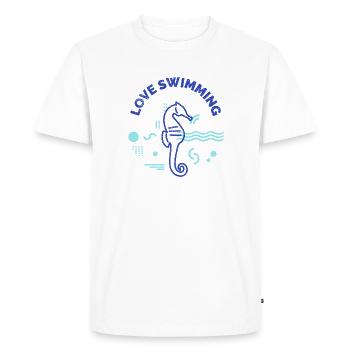 Seepferdchen Abzeichen - Männer Premium Bio T-Shirt - Weiß - Vorne - Nico (187cm)