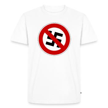 Contre les nazis! - T-shirt Premium bio Homme - blanc - Devant - Nico (187cm)