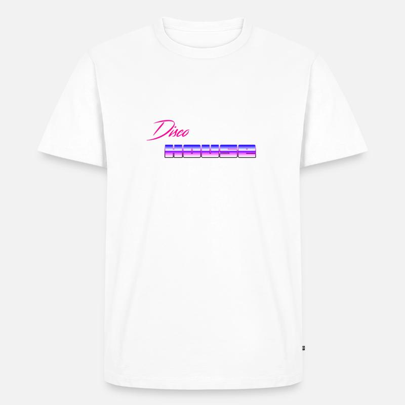 Disco House - Männer Premium Bio T-Shirt - Weiß