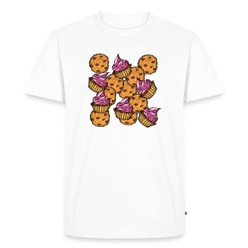 Cupcakes and cookies - rain - hunger - baking - Men's Premium Organic T-Shirt - white - Front - Nico (187cm)