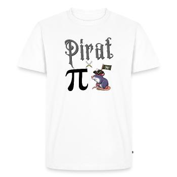 Pirate Pi Rat Pi Rat (Idée cadeau) - T-shirt Premium bio Homme - blanc - Devant - Nico (187cm)