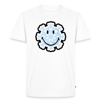 Smiley Snow Flake - Men's Premium Organic T-Shirt - white - Front - Nico (187cm)