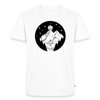 Cosy Mountain Campsite (Black) - Men's Premium Organic T-Shirt - white - Front - Nico (187cm)