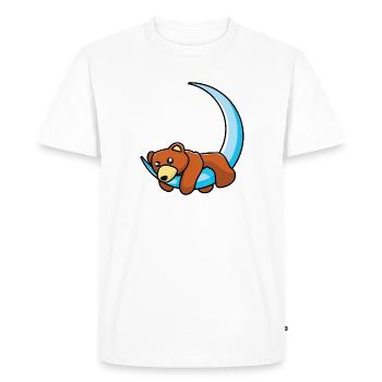 The bear in the moon - Men's Premium Organic T-Shirt - white - Front - Nico (187cm)