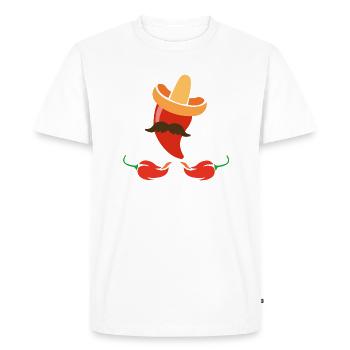 Chapeau mexicain aux piments - T-shirt Premium bio Homme - blanc - Devant - Nico (187cm)