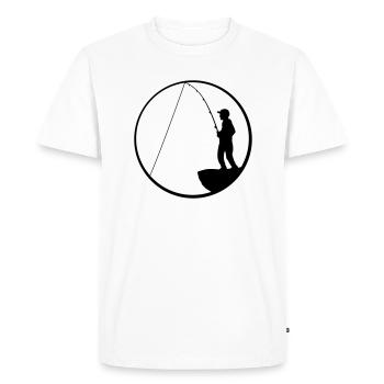 hobby fisherman cliff sea slope round moon night ang - Men's Premium Organic T-Shirt - white - Front - Nico (187cm)