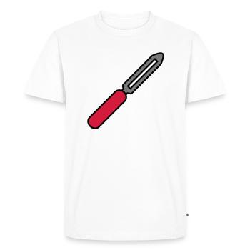 kitchen cook cooking potato peeling peeler who - Men's Premium Organic T-Shirt - white - Front - Nico (187cm)