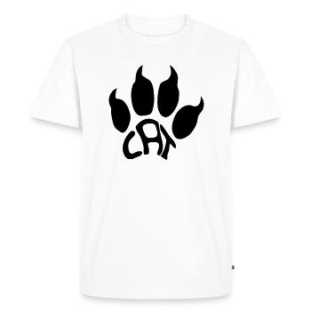 cat text logo monster claws paw cat evil ge - Men's Premium Organic T-Shirt - white - Front - Nico (187cm)