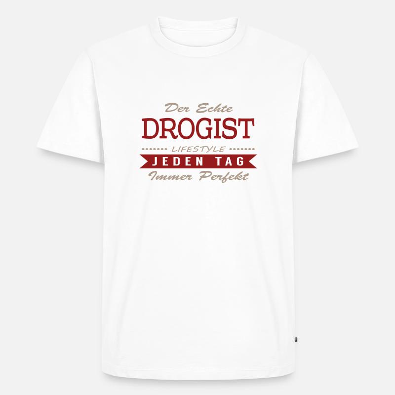 Der echte Drogist - Männer Premium Bio T-Shirt - Weiß