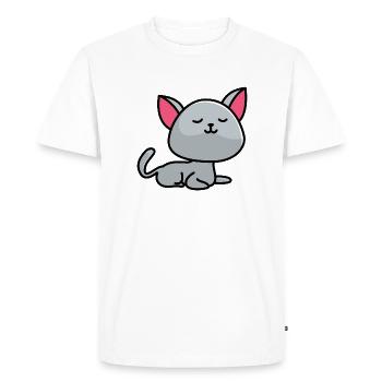 Chat imaginaire britannique à poil court - T-shirt Premium bio Homme - blanc - Devant - Nico (187cm)