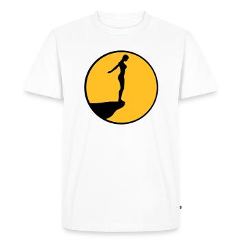 Sauter de la falaise - T-shirt Premium bio Homme - blanc - Devant - Nico (187cm)