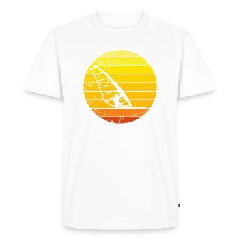 Windsurfer retro sunset - Men's Premium Organic T-Shirt - white - Front - Nico (187cm)