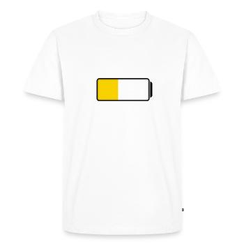 Batterie (à moitié pleine / à moitié vide - 40%) - T-shirt Premium bio Homme - blanc - Devant - Nico (187cm)