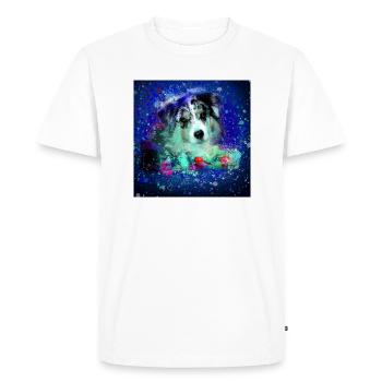beau-père australien, chien, peinture, border colli - T-shirt Premium bio Homme - blanc - Devant - Nico (187cm)