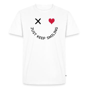 sourire - T-shirt Premium bio Homme - blanc - Devant - Nico (187cm)