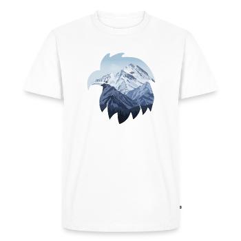 Aigle et montagnes enneigées - T-shirt Premium bio Homme - blanc - Devant - Nico (187cm)