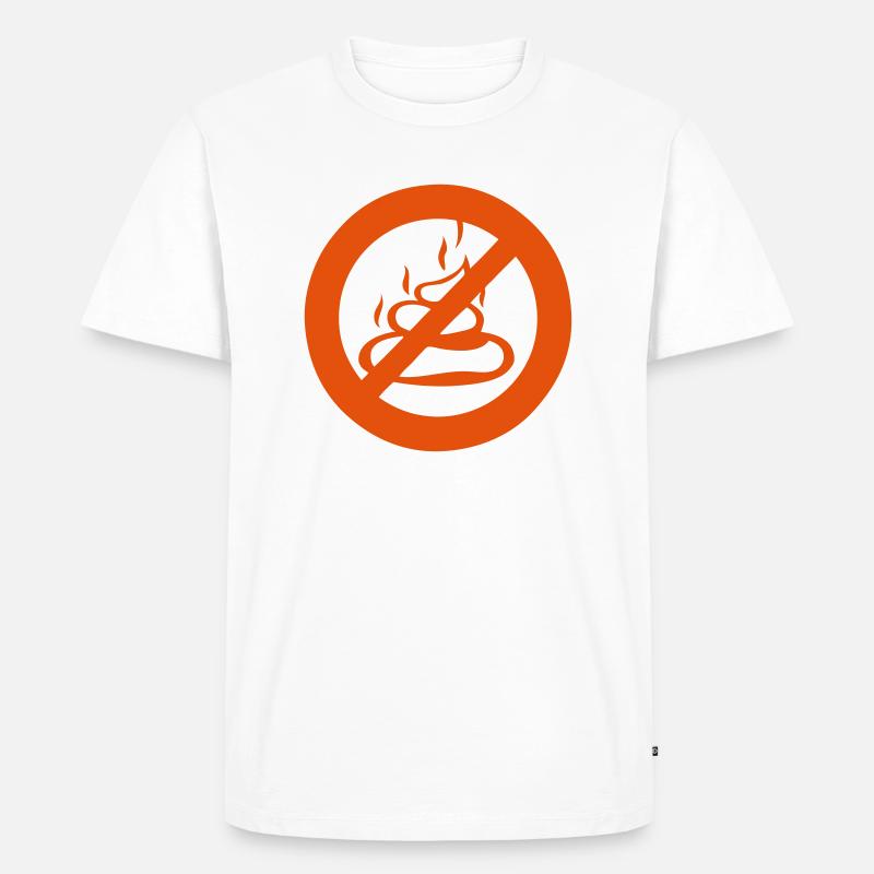 Sperrschild Kämmchen Scheiße Scheiße - Männer Premium Bio T-Shirt - Weiß