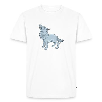Cartoon wolf - Men's Premium Organic T-Shirt - white - Front - Nico (187cm)