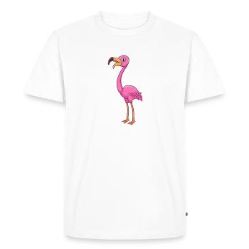 Cartoon flamingo - Men's Premium Organic T-Shirt - white - Front - Nico (187cm)