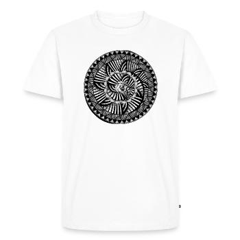 blanc noir - abstrait, cercle, motif peint à la main - T-shirt Premium bio Homme - blanc - Devant - Nico (187cm)