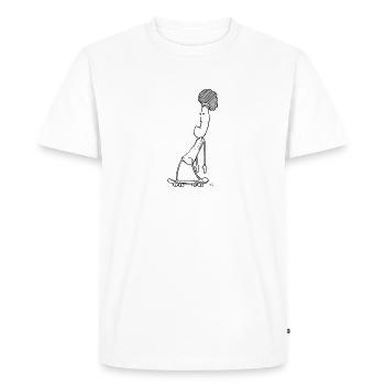 Patinage Patinage Patineur Patin - T-shirt Premium bio Homme - blanc - Devant - Nico (187cm)