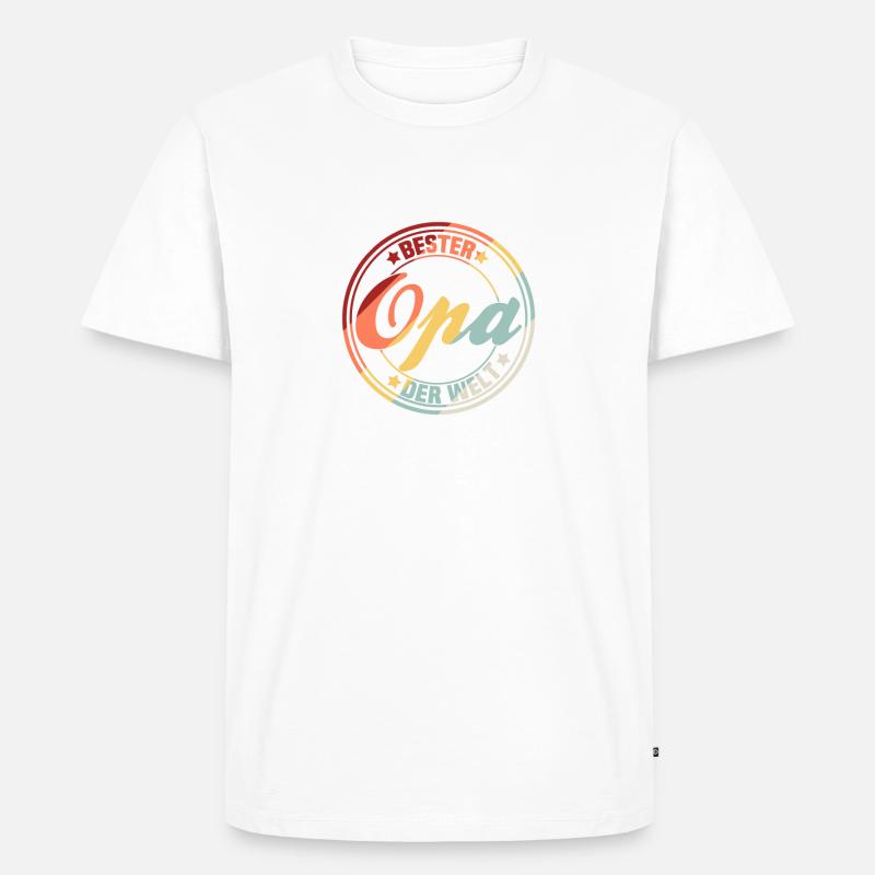 Bester Opa der Welt Geschenkidee - Männer Premium Bio T-Shirt - Weiß