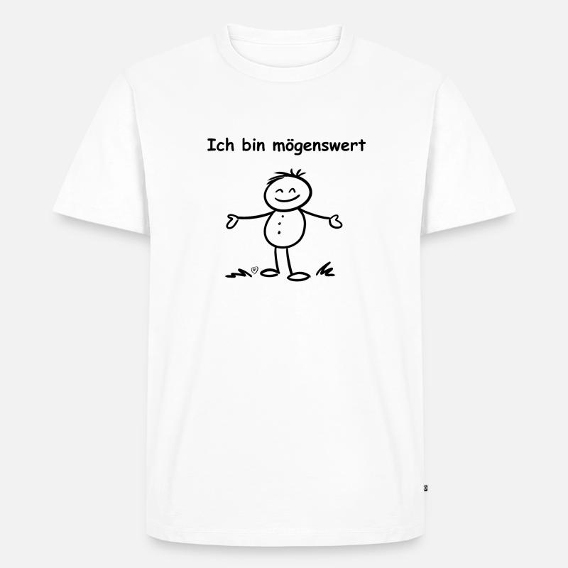 Ich bin mögenswert Mann Junge - Männer Premium Bio T-Shirt - Weiß