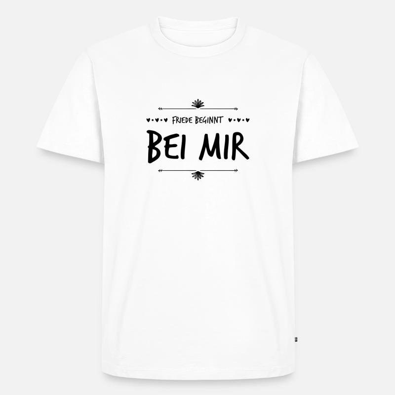 Friede beginnt bei mir - Männer Premium Bio T-Shirt - Weiß