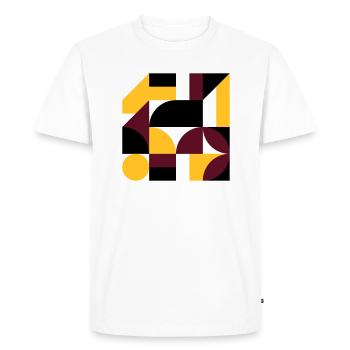 Colorful abstract geometric bauhaus background - Men's Premium Organic T-Shirt - white - Front - Nico (187cm)
