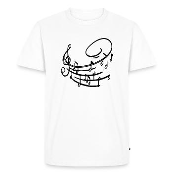 Music notes black peppy - Men's Premium Organic T-Shirt - white - Front - Nico (187cm)