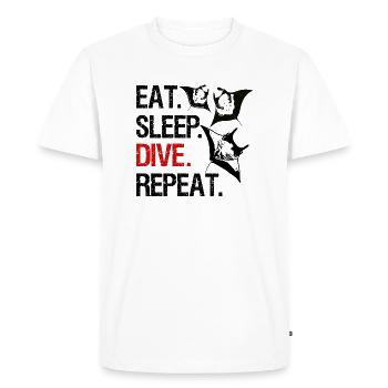Eat Sleep Dive Repeat - Manta Essaim - T-shirt Premium bio Homme - blanc - Devant - Nico (187cm)