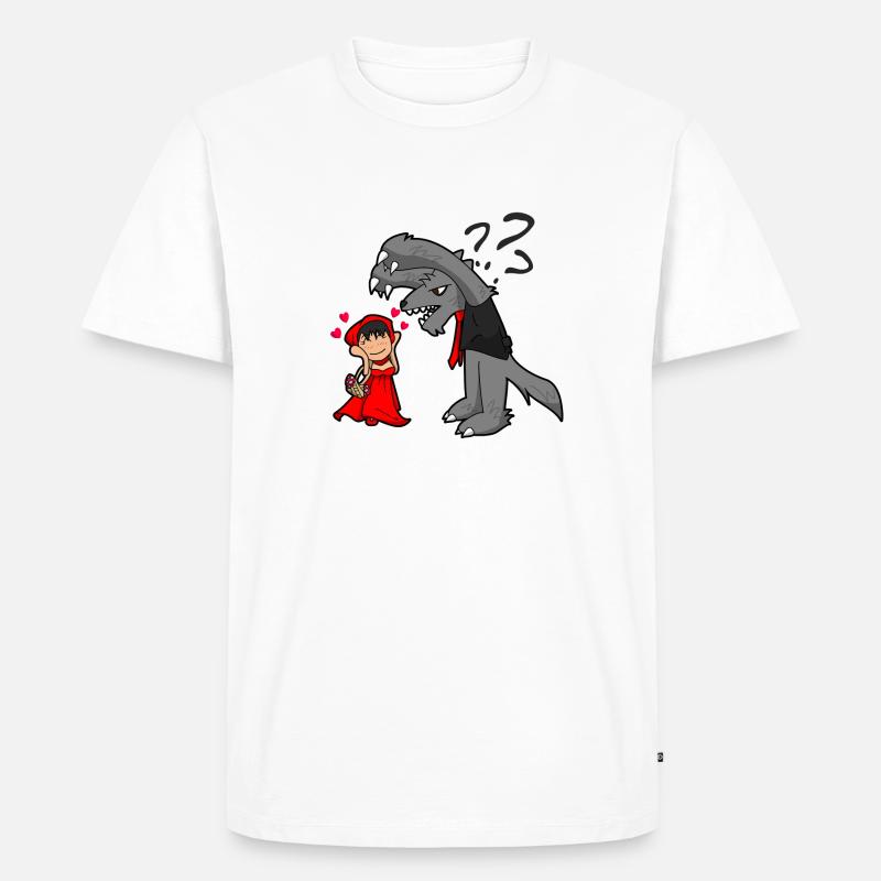 Rotkäppchen und der Wolf - Männer Premium Bio T-Shirt - Weiß