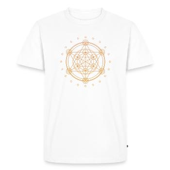 Orange Merkaba - T-shirt Premium bio Homme - blanc - Devant - Nico (187cm)