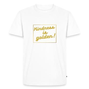La gentillesse est d'or - T-shirt Premium bio Homme - blanc - Devant - Nico (187cm)