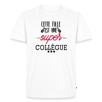 cette fille est une super collègue - T-shirt Premium bio Homme - blanc - Devant - Nico (187cm)