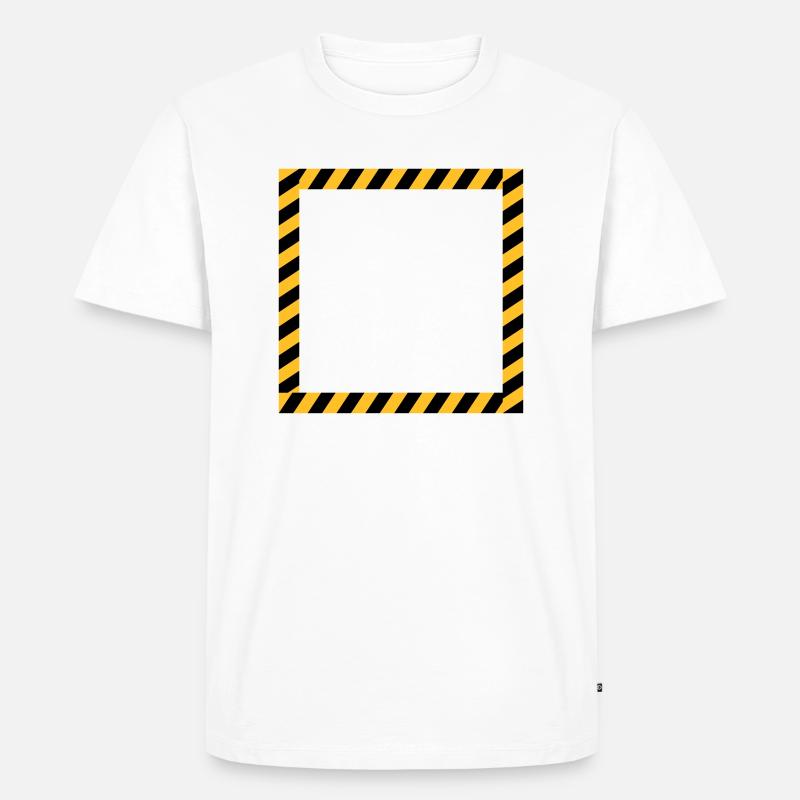 Rahmen Schild Absperrband - Männer Premium Bio T-Shirt - Weiß
