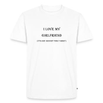 J'aime ma petite amie - T-shirt Premium bio Homme - blanc - Devant - Nico (187cm)