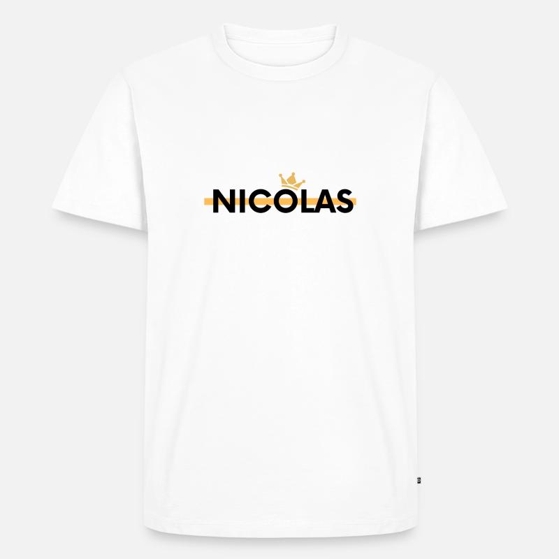 Nicolas - Männer Premium Bio T-Shirt - Weiß
