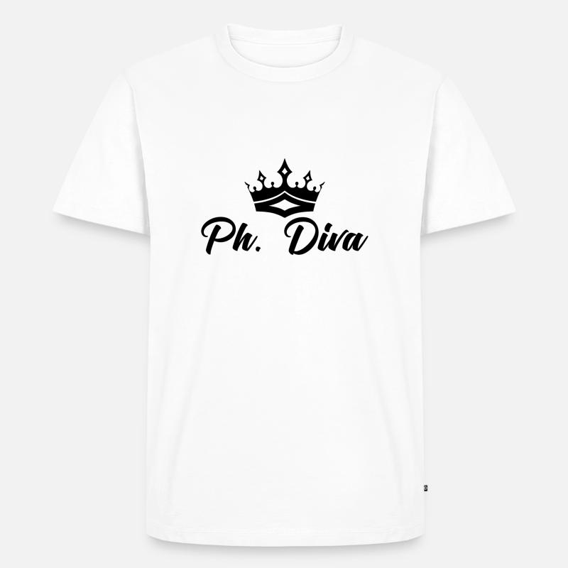 Phd Diva Krone Abschluss Geschenk - Männer Premium Bio T-Shirt - Weiß