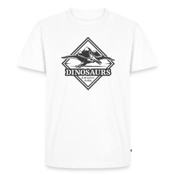 Dinosaur - Men's Premium Organic T-Shirt - white - Front - Nico (187cm)