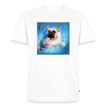 english bulldog, dog, colorful, graffiti, bulldog - Men's Premium Organic T-Shirt - white - Front - Nico (187cm)