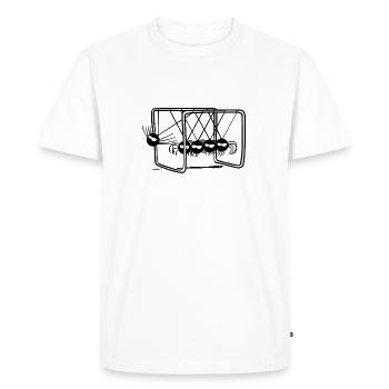 Beth L'Araignée - Le pendule de Newton - T-shirt Premium bio Homme - blanc - Devant - Nico (187cm)